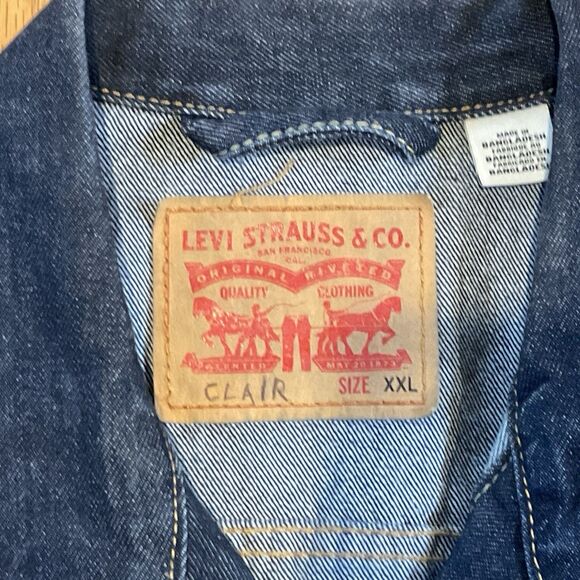 Levi's XXL Signature Denim Jean Jacket Button Up Trucker Coat Mens Red Tag - Picture 3 of 9